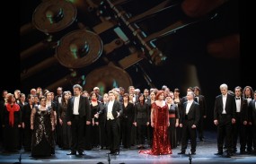 G. Verdi: Aida, operni solisti Mirjam Kalin, Saša Čano, Branko Robinšak, Milena Morača, Marko Kobal in Juan Vasle ter operni zbor SNG Opera in balet Ljubljana.