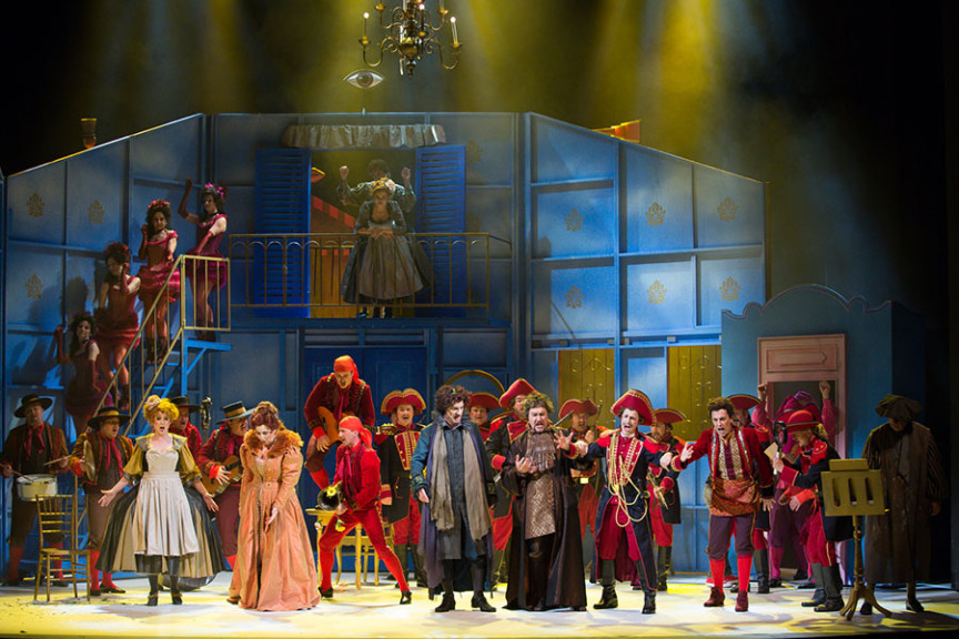 KRISTINA ŠUSTER, NORINA RADOVAN, JUAN VASLE, JANKO VOLČANŠEK, MARTIN SUŠNIK, SLAVKO SAVINŠEK IN ZBOR, foto: SNG Opera in balet Ljubljana / Darja Štravs Tisu